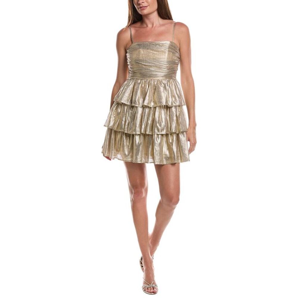 Layered With Love Womens  Sleeveless Mini Dress, Gold